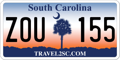 SC license plate ZOU155