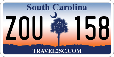 SC license plate ZOU158