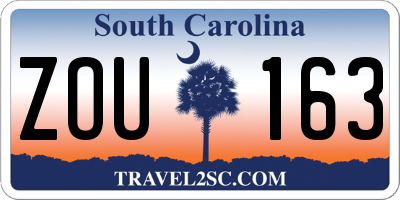 SC license plate ZOU163