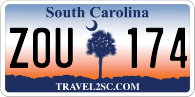 SC license plate ZOU174