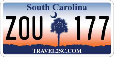 SC license plate ZOU177