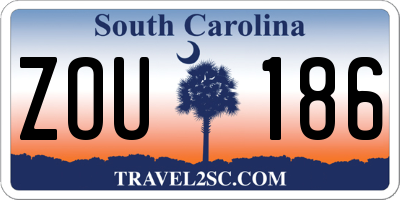 SC license plate ZOU186