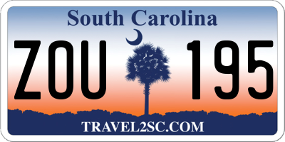 SC license plate ZOU195