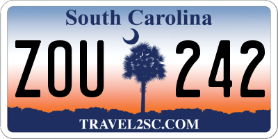 SC license plate ZOU242