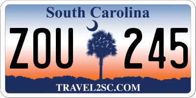 SC license plate ZOU245