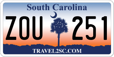 SC license plate ZOU251