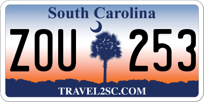 SC license plate ZOU253