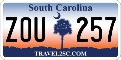 SC license plate ZOU257