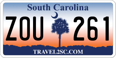 SC license plate ZOU261