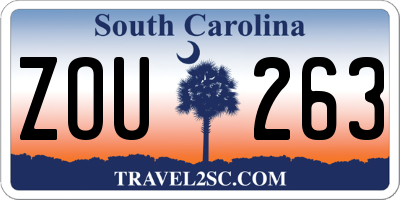 SC license plate ZOU263