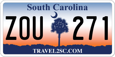 SC license plate ZOU271