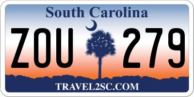 SC license plate ZOU279