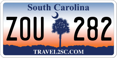 SC license plate ZOU282