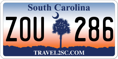 SC license plate ZOU286