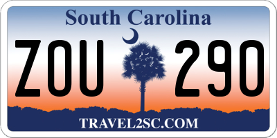 SC license plate ZOU290