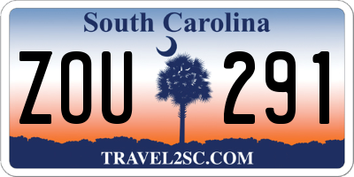 SC license plate ZOU291