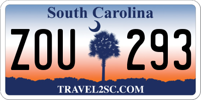 SC license plate ZOU293