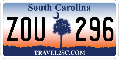 SC license plate ZOU296