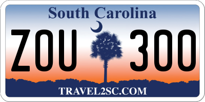 SC license plate ZOU300