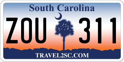 SC license plate ZOU311
