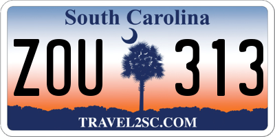 SC license plate ZOU313