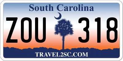 SC license plate ZOU318
