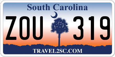 SC license plate ZOU319