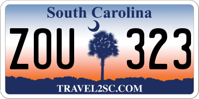 SC license plate ZOU323