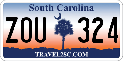 SC license plate ZOU324