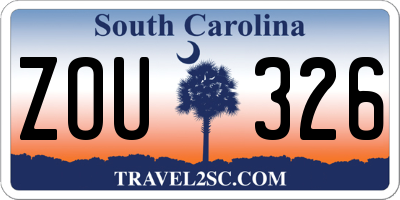 SC license plate ZOU326