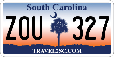 SC license plate ZOU327