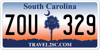 SC license plate ZOU329