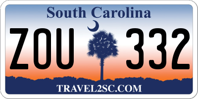 SC license plate ZOU332