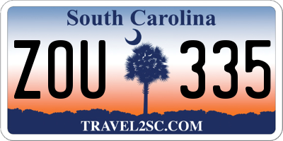 SC license plate ZOU335