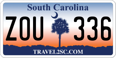 SC license plate ZOU336
