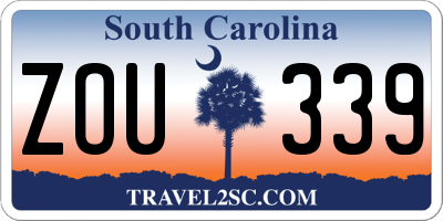 SC license plate ZOU339