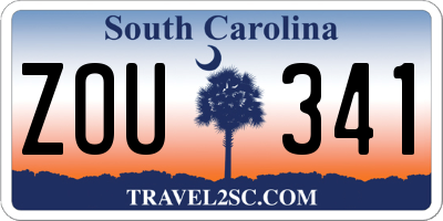 SC license plate ZOU341
