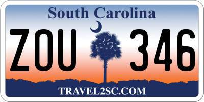 SC license plate ZOU346