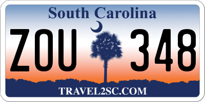 SC license plate ZOU348