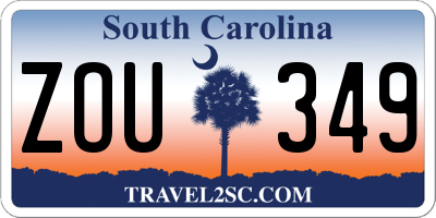 SC license plate ZOU349
