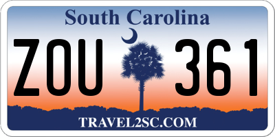 SC license plate ZOU361