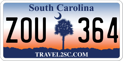 SC license plate ZOU364