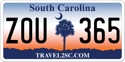 SC license plate ZOU365