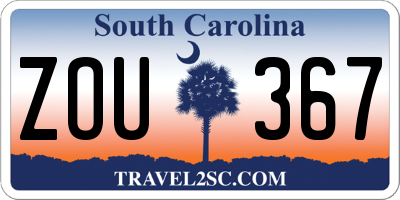 SC license plate ZOU367