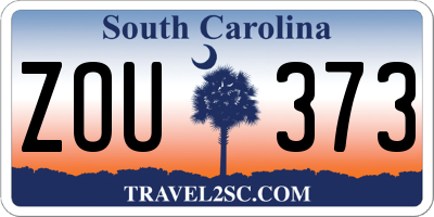 SC license plate ZOU373