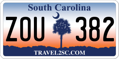 SC license plate ZOU382