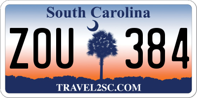 SC license plate ZOU384