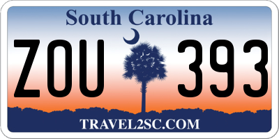 SC license plate ZOU393