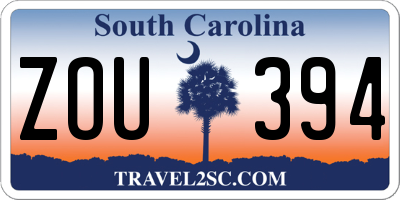SC license plate ZOU394
