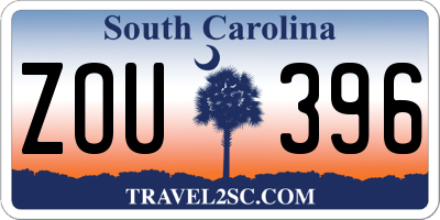 SC license plate ZOU396